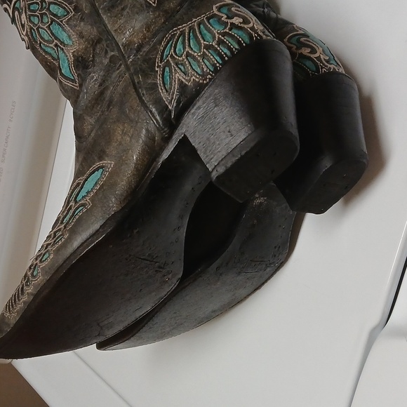Corral Ladies Boots – Black Turquoise Fleur de Lis – R2337$292.50 size 9.5 - Picture 15 of 16